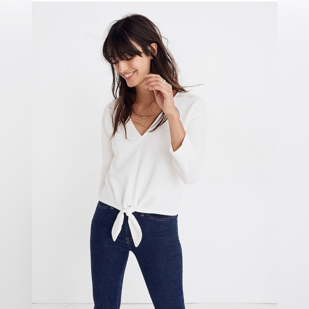 Madewell Textured Tie-Front Top